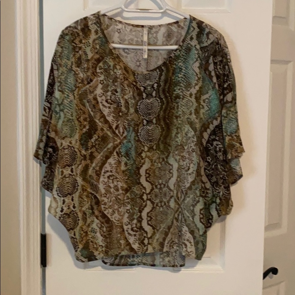 Snakeskin Chiffon Top